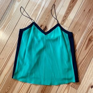 Emerald green and black Tibi tank